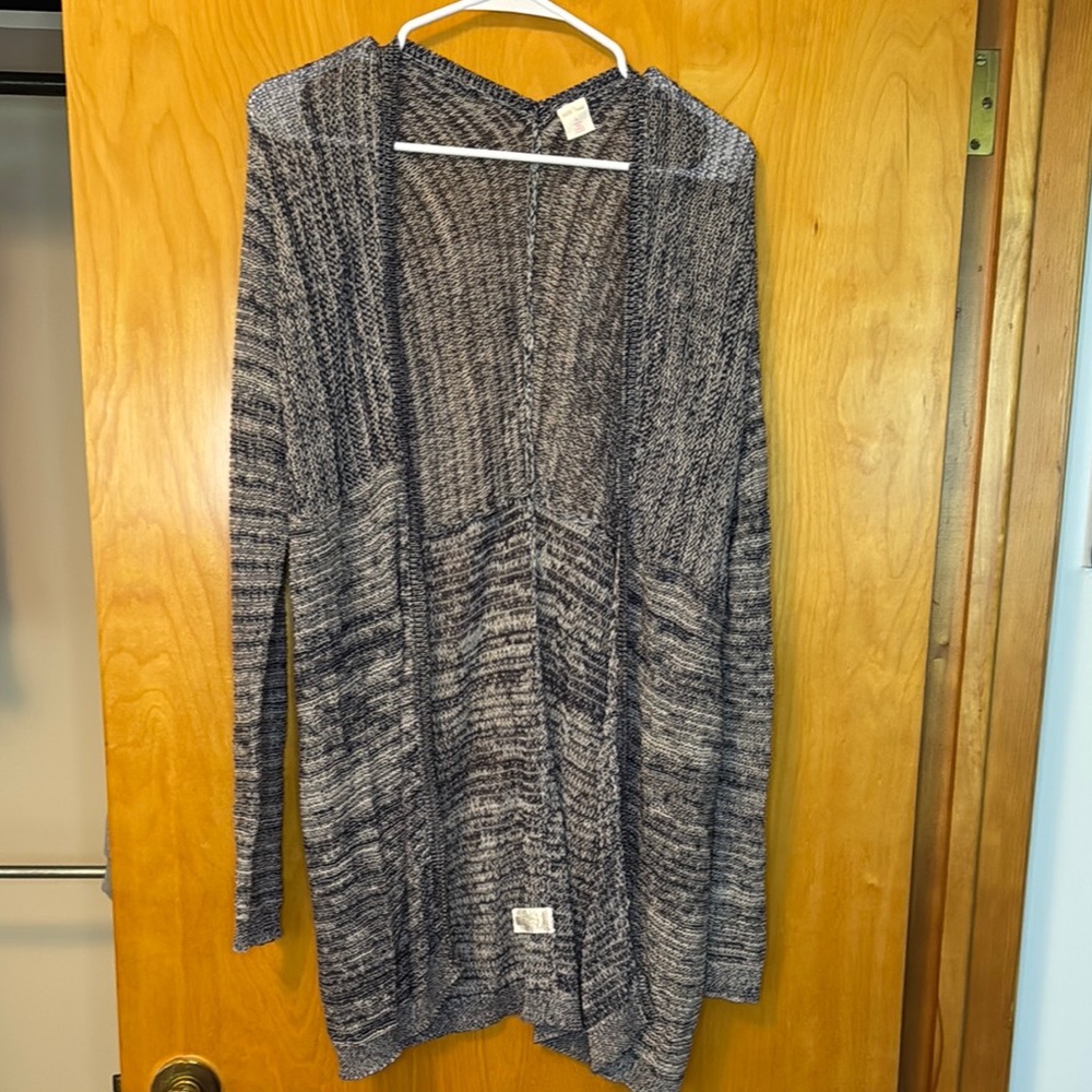 Wild Pearl Gray Open Front Knit Cardigan